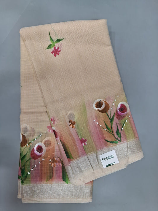Beige Silk Kota Saree 