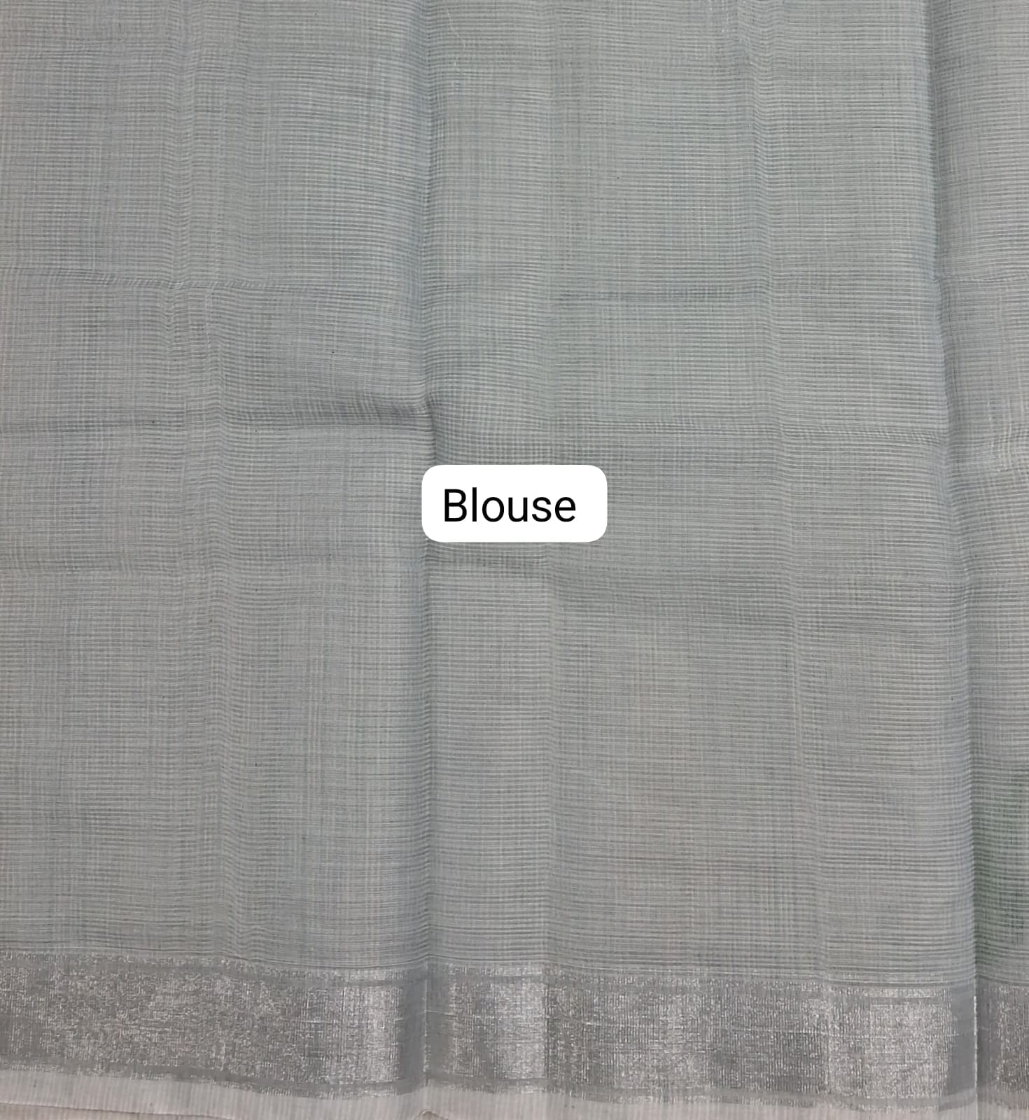 Grey Silk Kota Saree Blouse