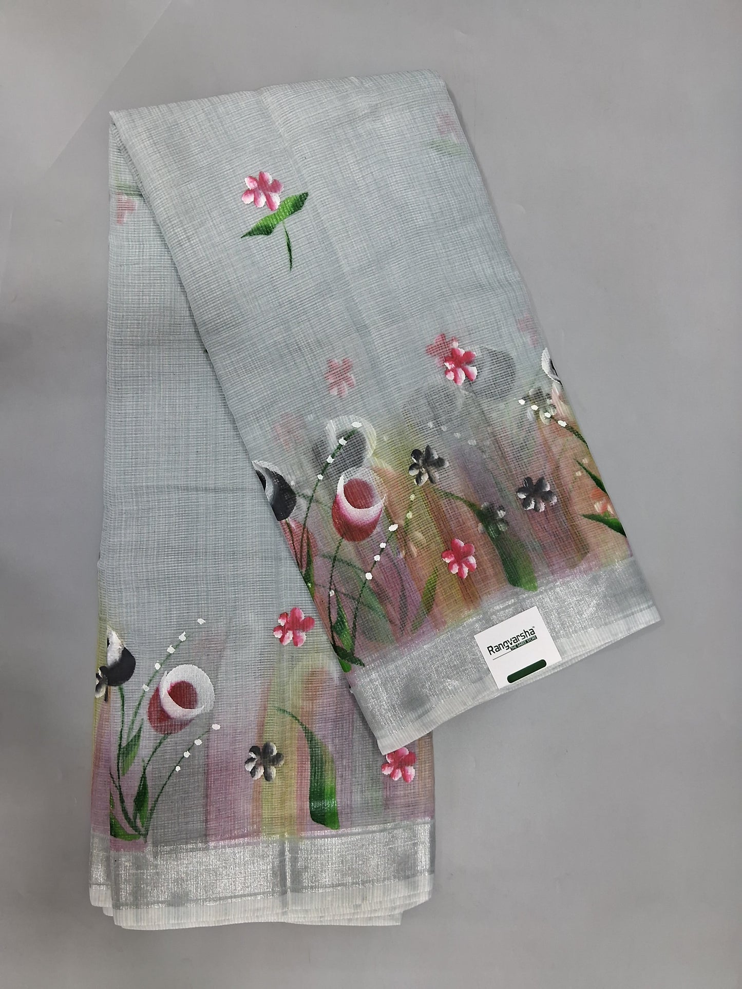 Grey Silk Kota Saree 