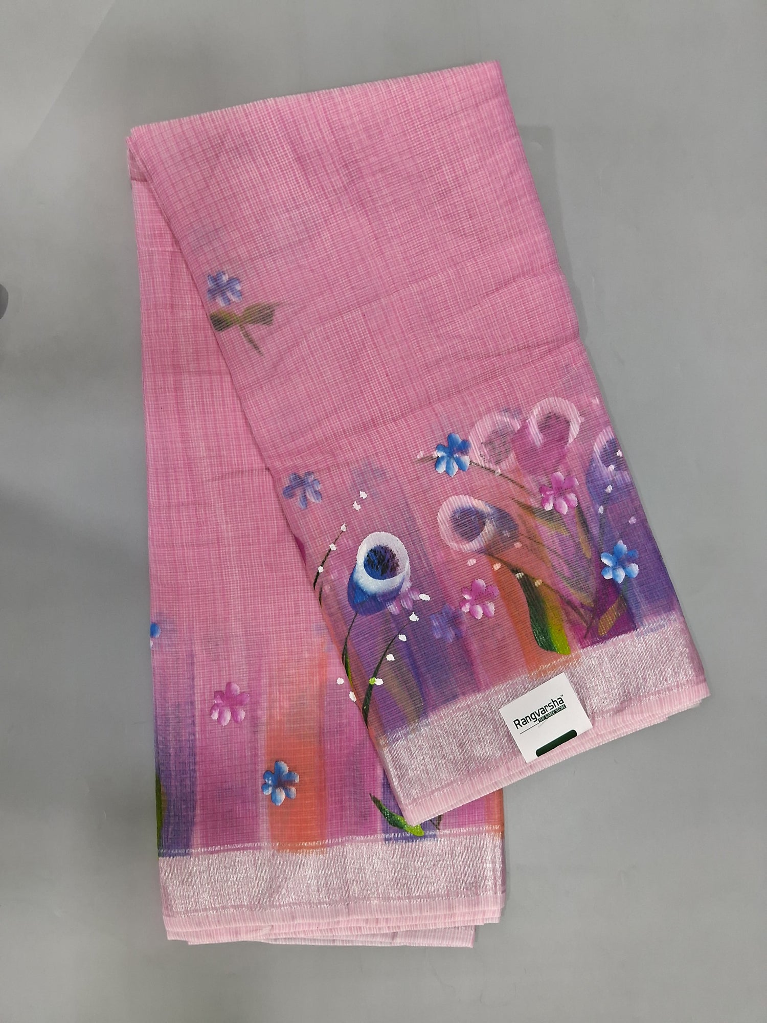 Salmon Pink Silk Kota Saree 