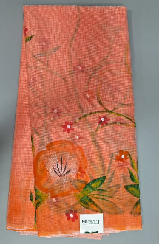 Peach Kota Saree