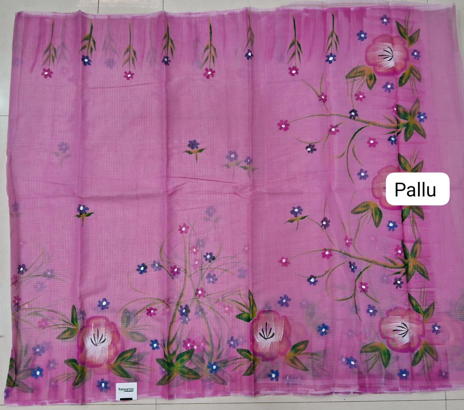 Pink Kota Saree pallu