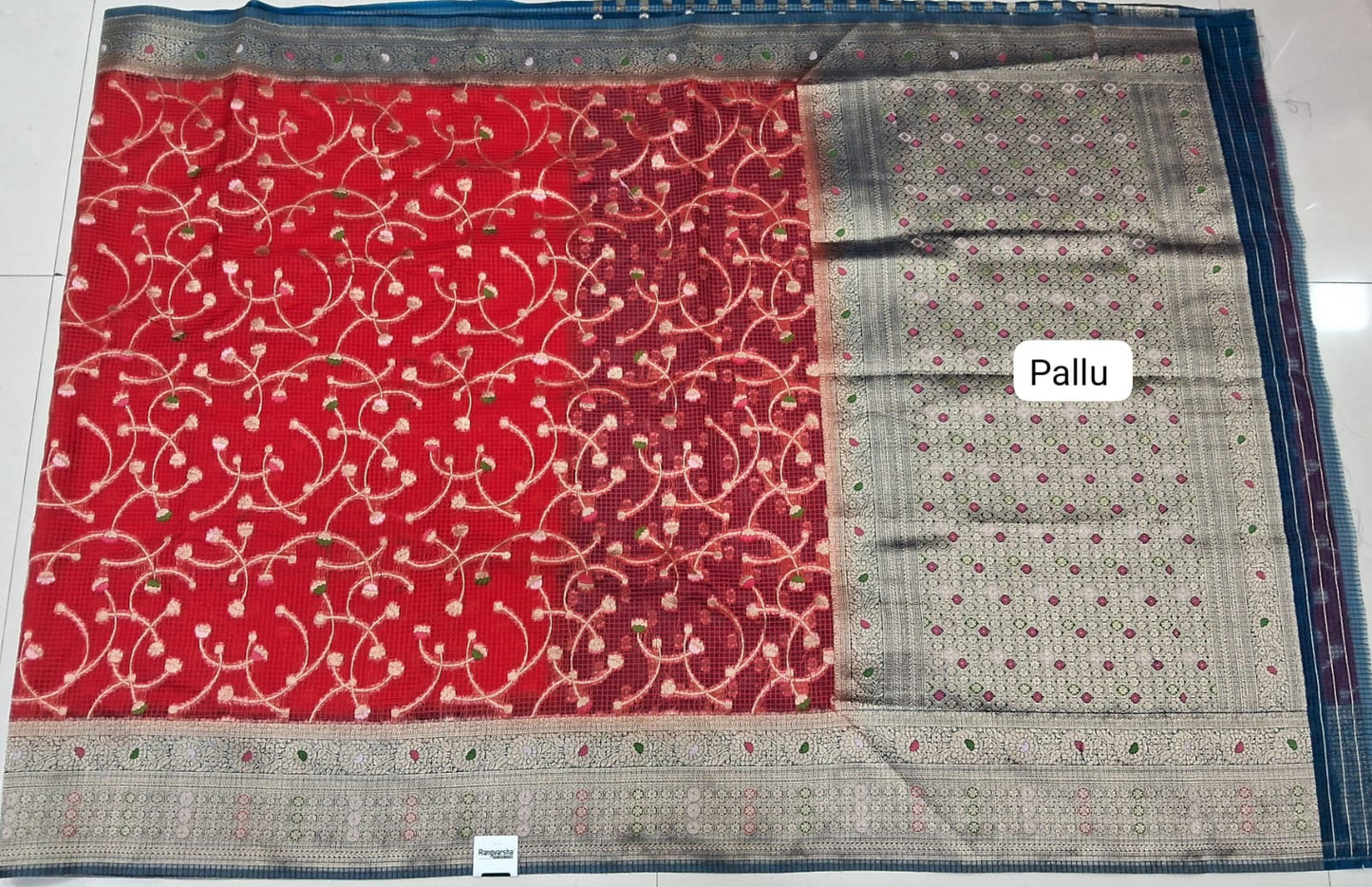 Red Kota Saree pallu