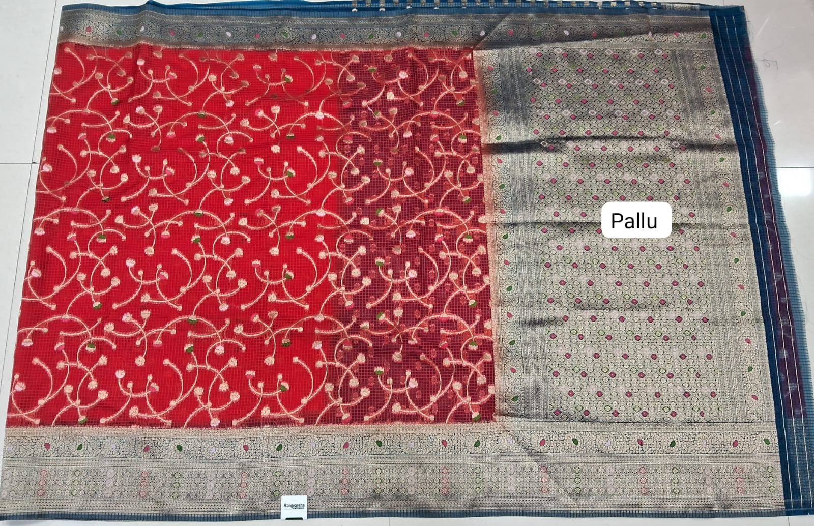 Red Kota Saree pallu