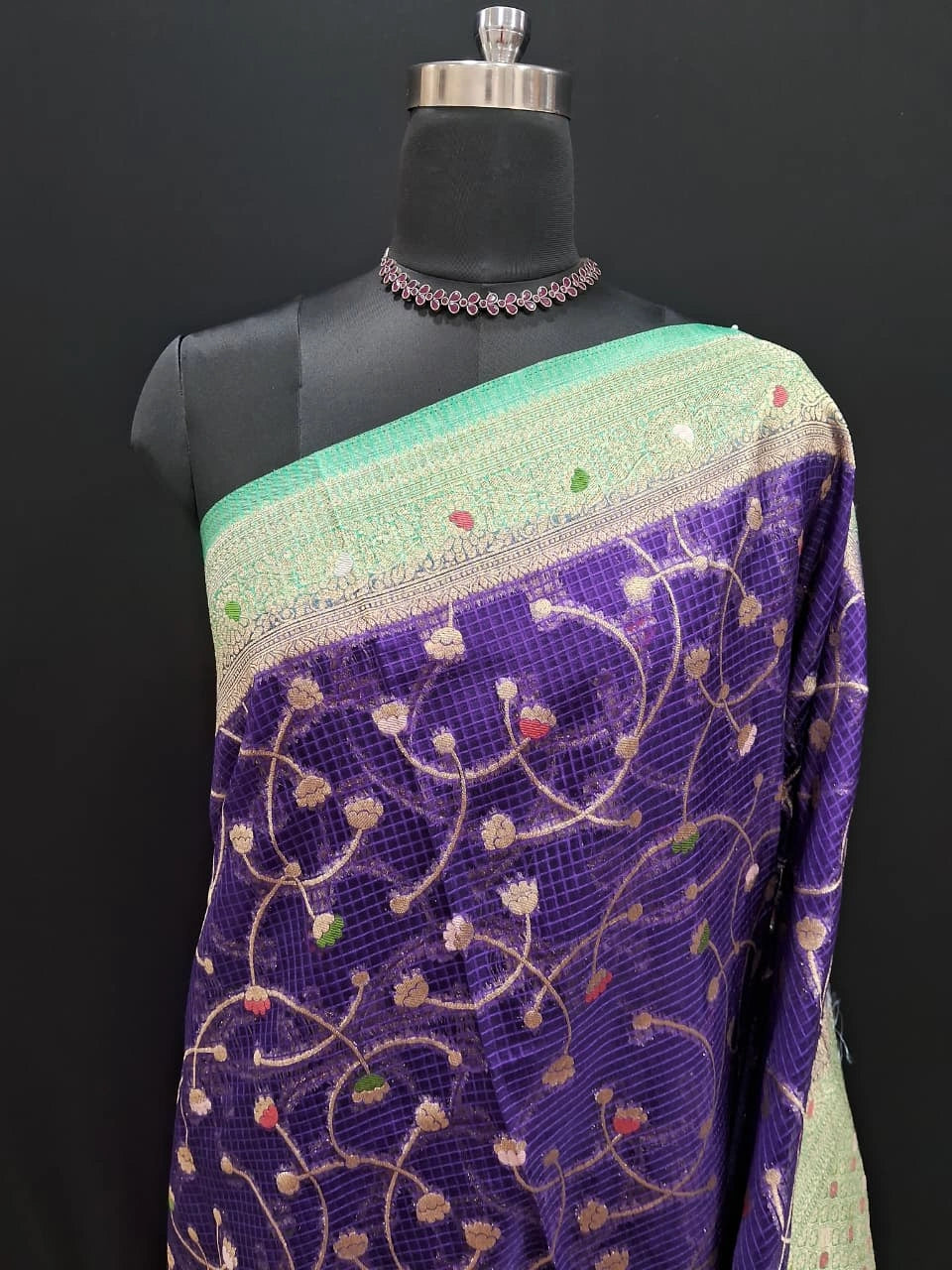 Beautiful Purple Kota Saree 