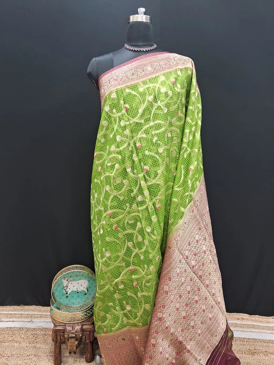 Beautiful Fresh Green Kota saree