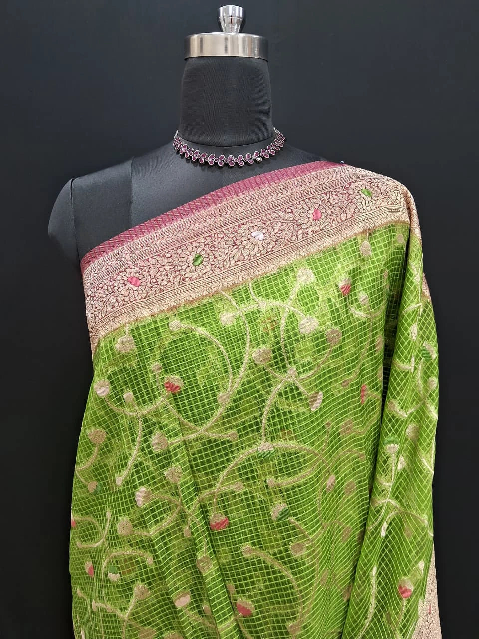Beautiful Fresh Green Kota saree 