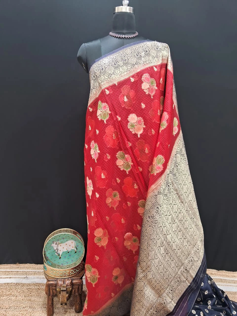 Beautiful Vibrant Red Kota saree