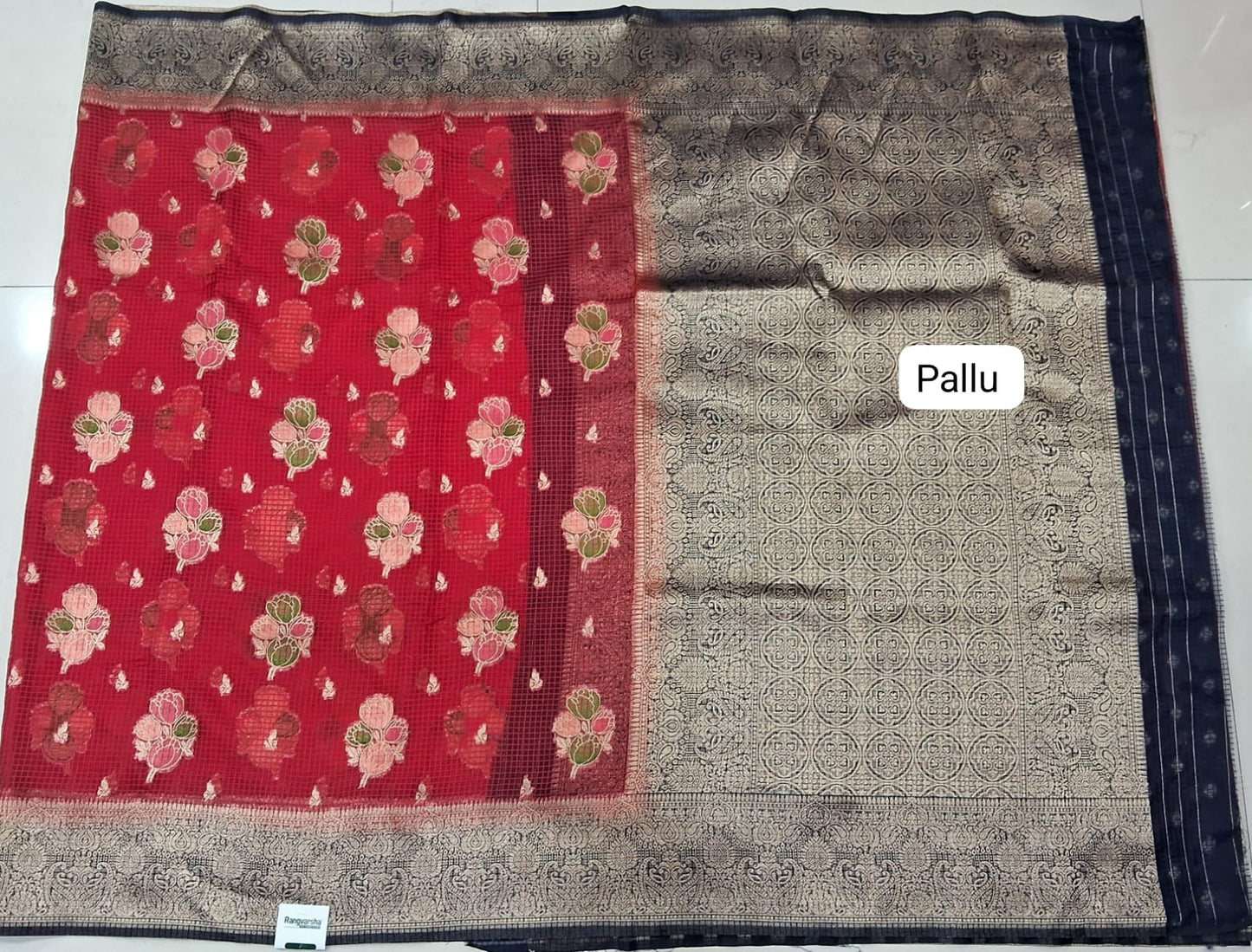 Red Kota Saree pallu