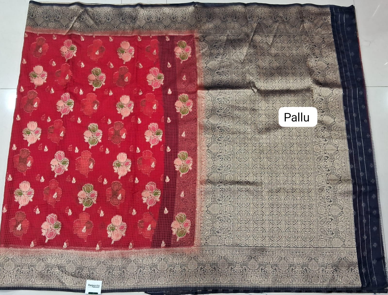 Red Kota Saree pallu
