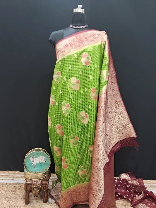 Graceful Green Kota saree