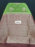 Graceful Green Kota saree pallu