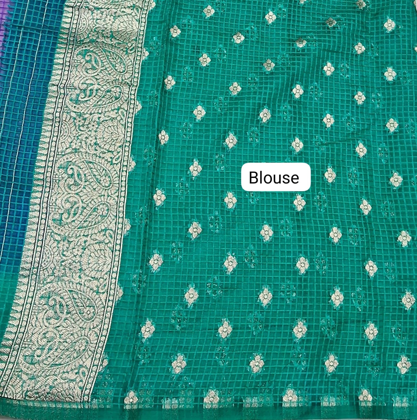 Purple Kota Saree blouse