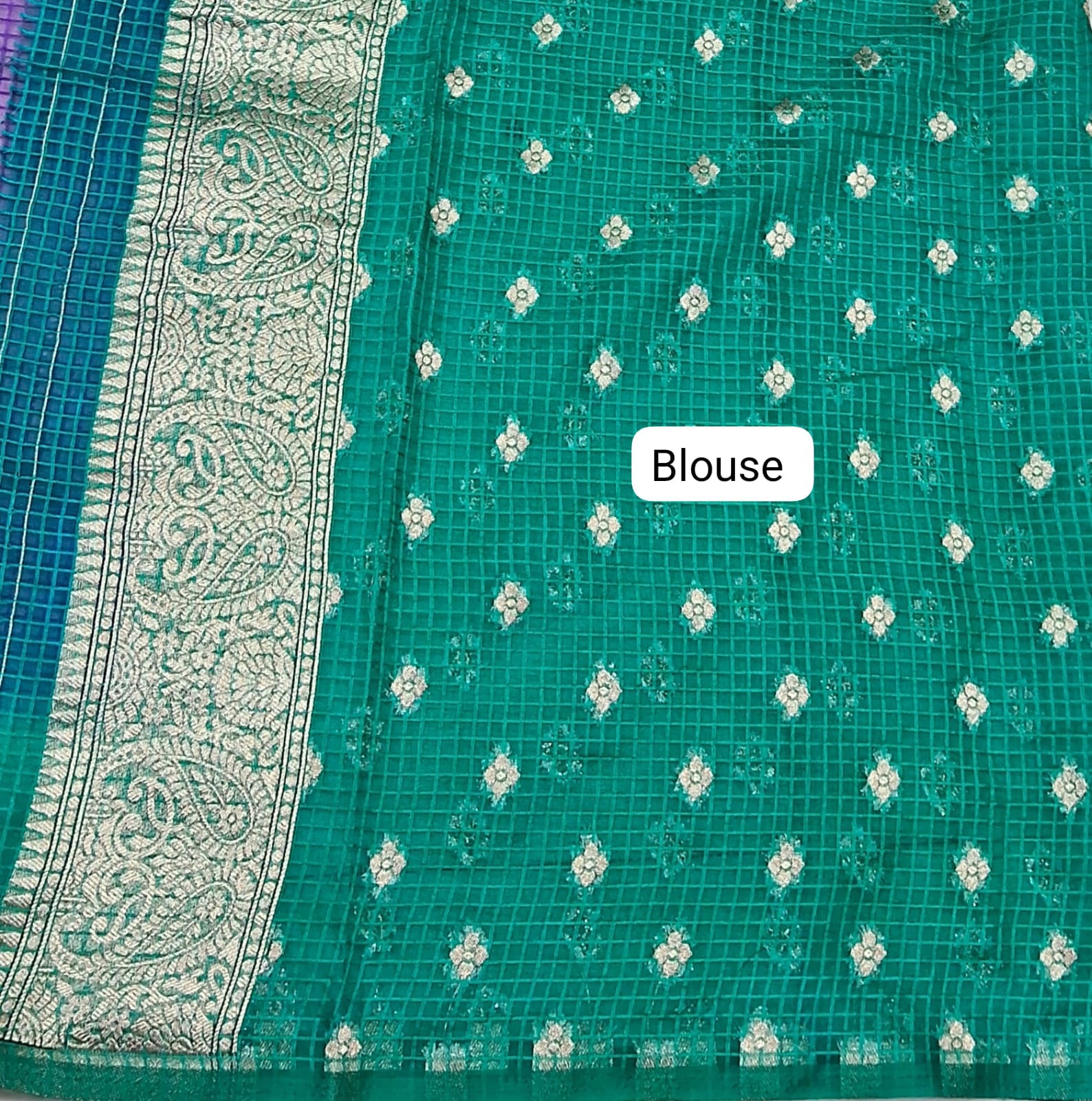 Purple Kota Saree blouse
