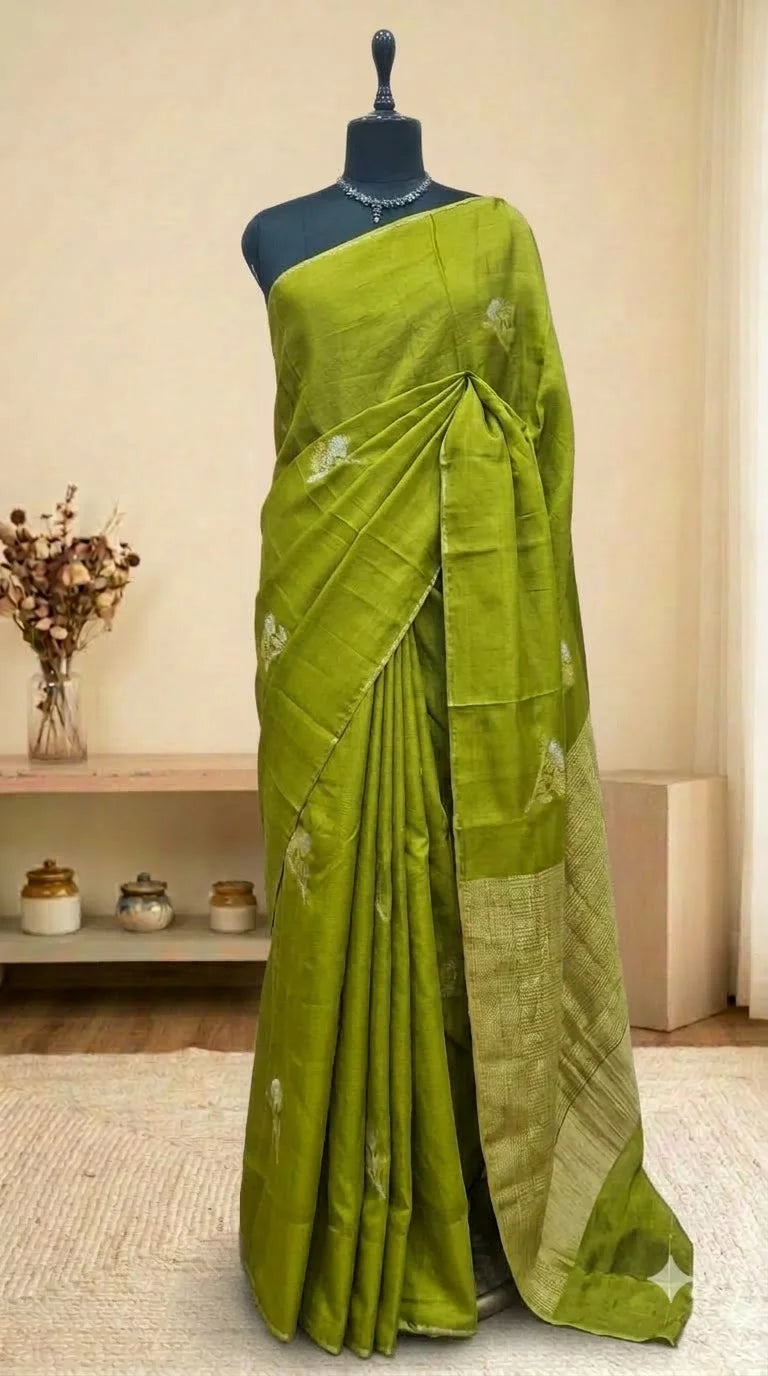 Leaf Green Silk Kota Saree 