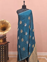 Peacock Blue Silk Kota Saree