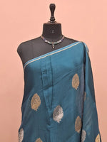 Peacock Blue Silk Kota Saree 1