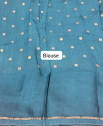 Peacock Blue Silk Kota Saree Blouse