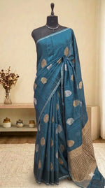 Peacock Blue Silk Kota Saree