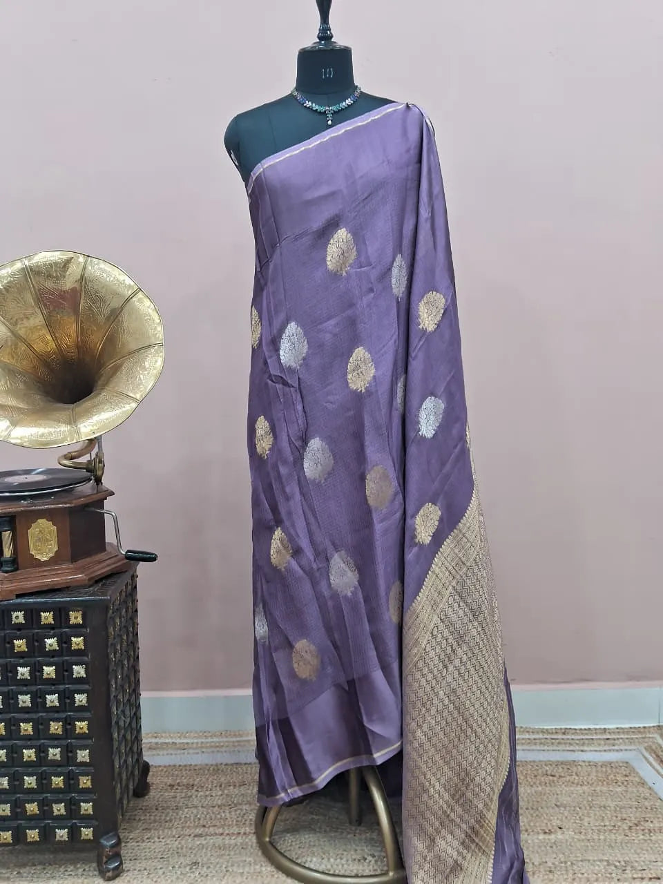 Light Lavender Silk Kota Saree