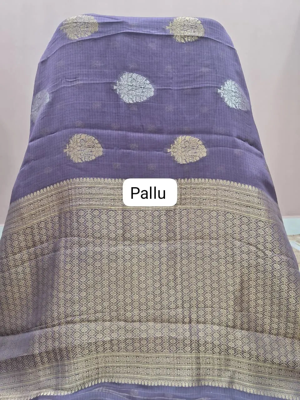Light Lavender Silk Kota Saree Pallu