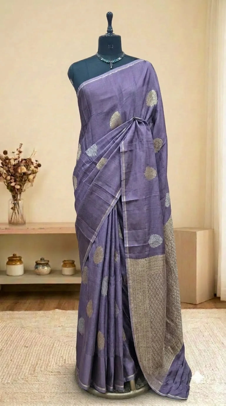 Light Lavender Silk Kota Saree