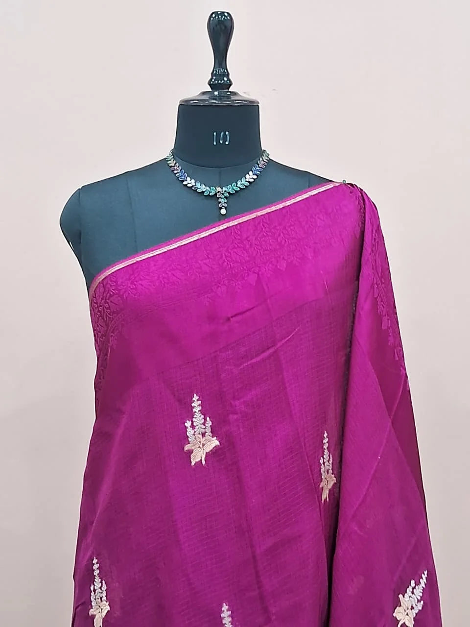 Magenta Pink Silk Kota Saree 1
