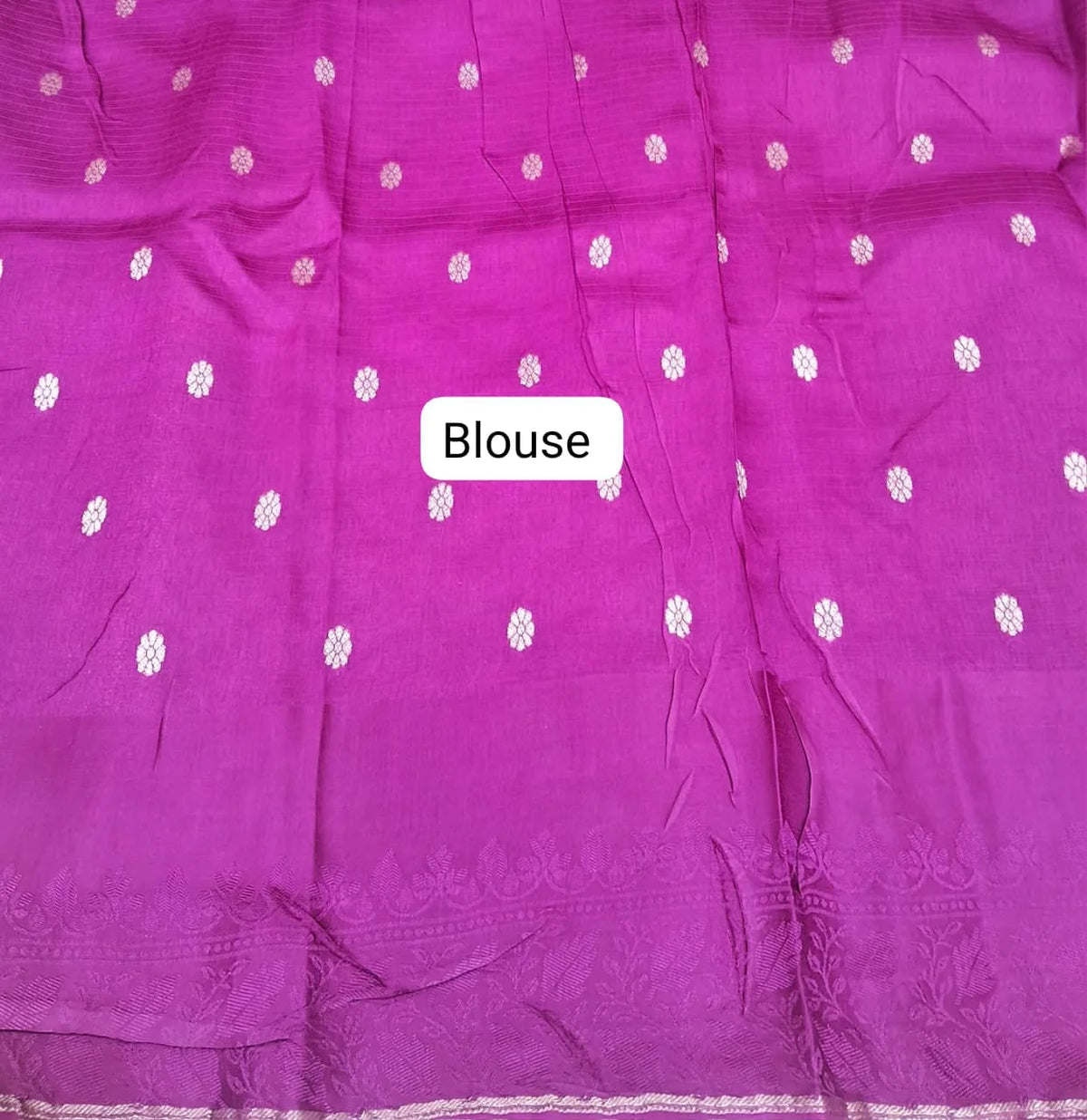 Magenta Pink Silk Kota Saree Blouse