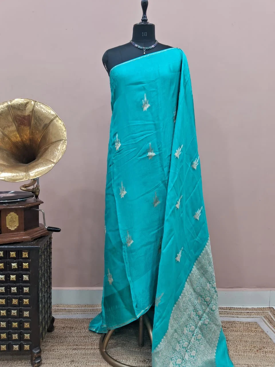 Sky Blue Silk Kota Saree 