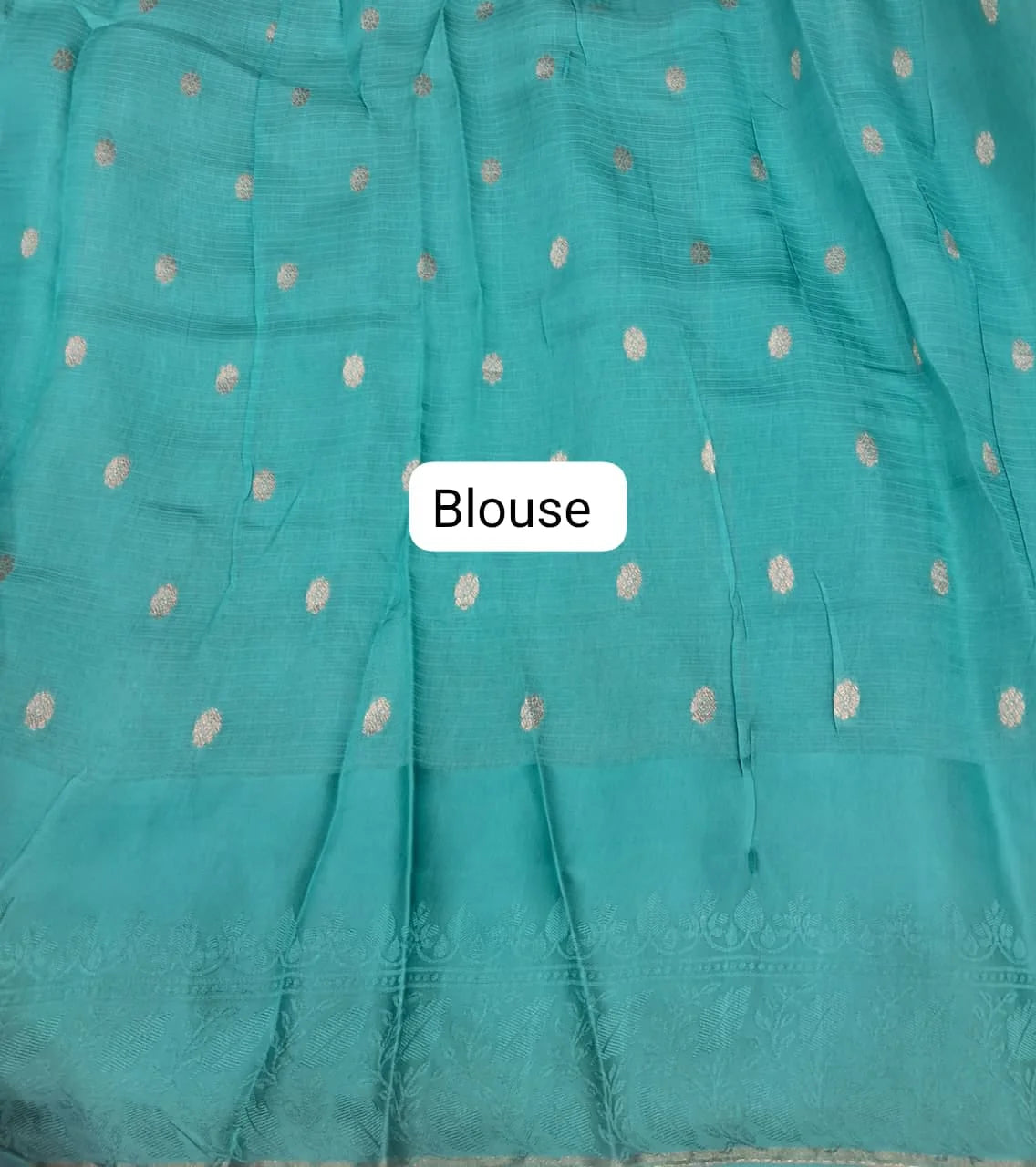 Sky Blue Silk Kota Saree Blouse