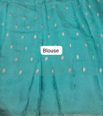 Sky Blue Silk Kota Saree Blouse