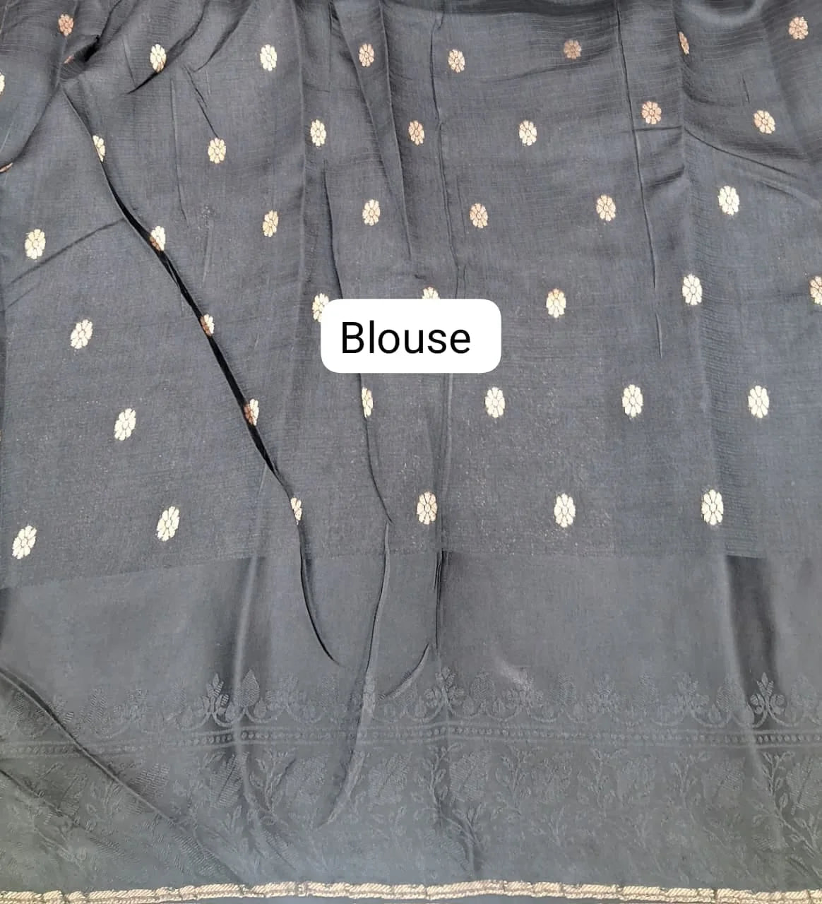 Black Silk Kota Saree Blouse