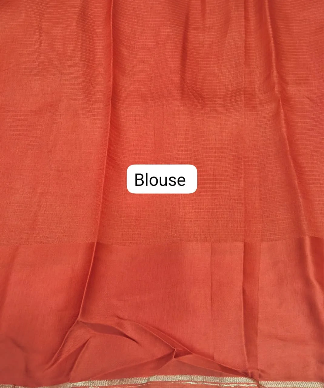 Dark Orange Silk Kota Saree Blouse