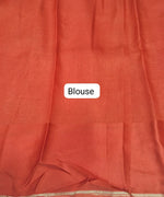 Dark Orange Silk Kota Saree Blouse