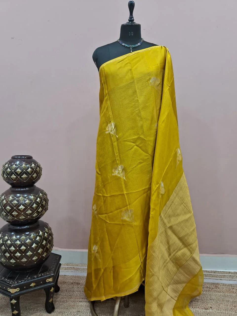 Olive Green Silk Kota Saree