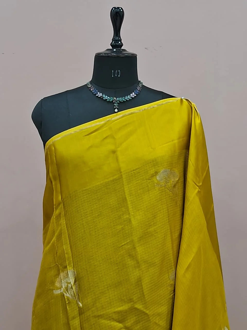 Olive Green Silk Kota Saree 1