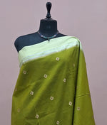 Leaf Green Silk Kota Saree 1