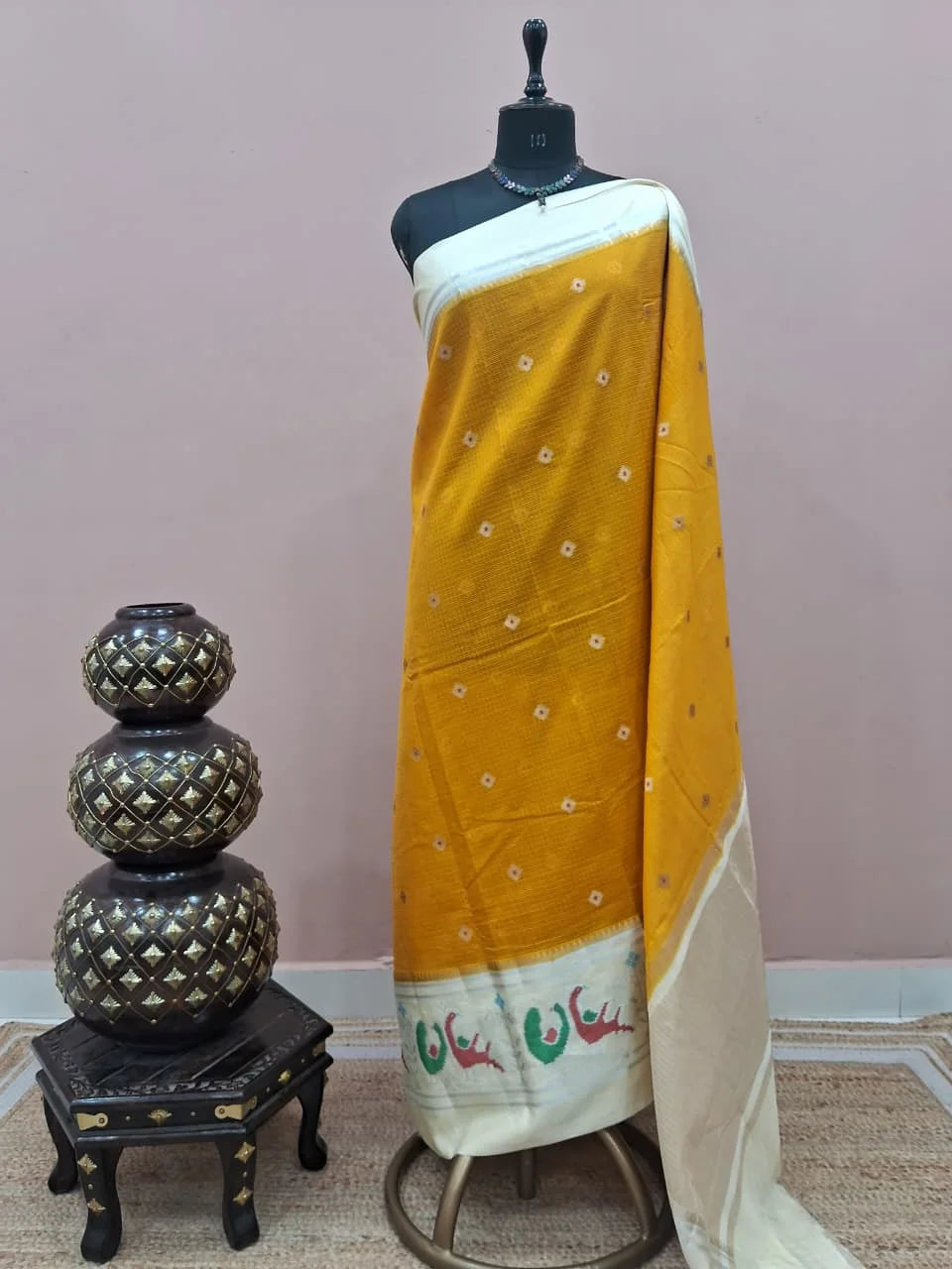 Dark Yellow Silk Kota Saree