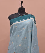 Sky Blue Silk Kota Saree 1