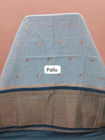 Sky Blue Silk Kota Saree Pallu