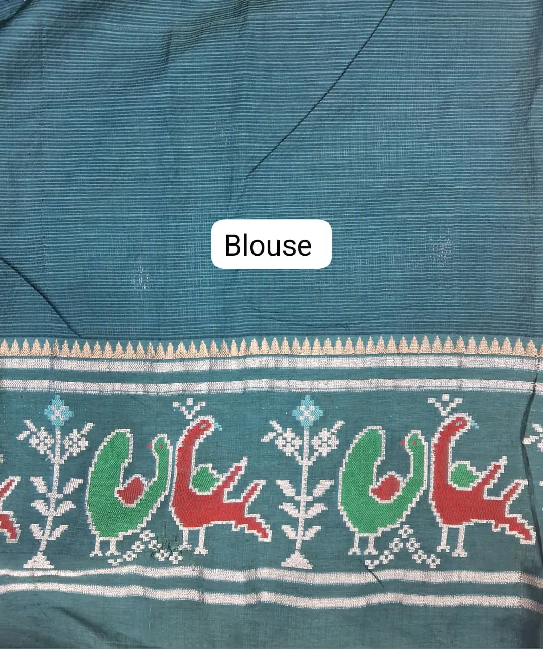 Sky Blue Silk Kota Saree Blouse