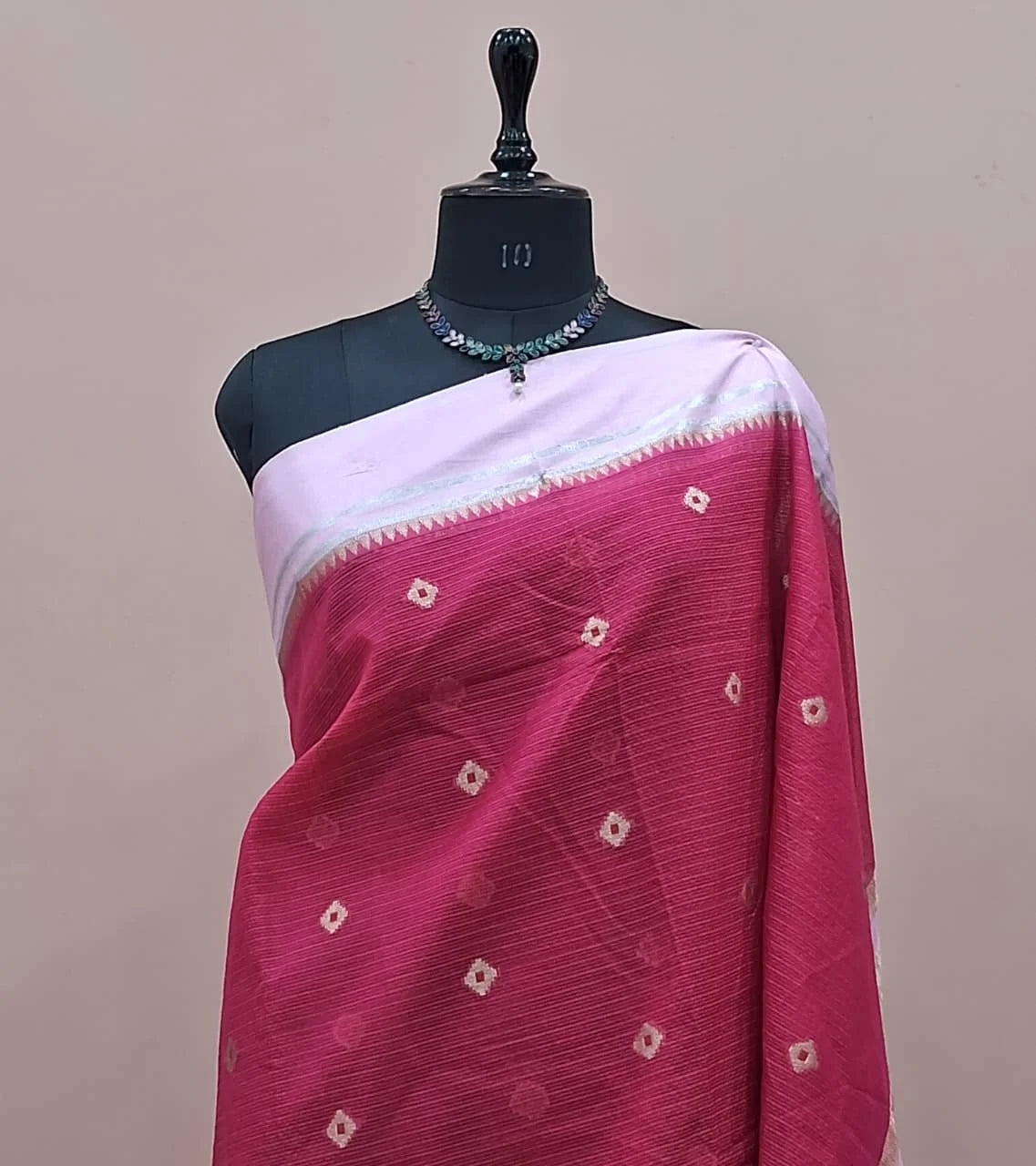 Rani Pink Silk Kota Saree 1
