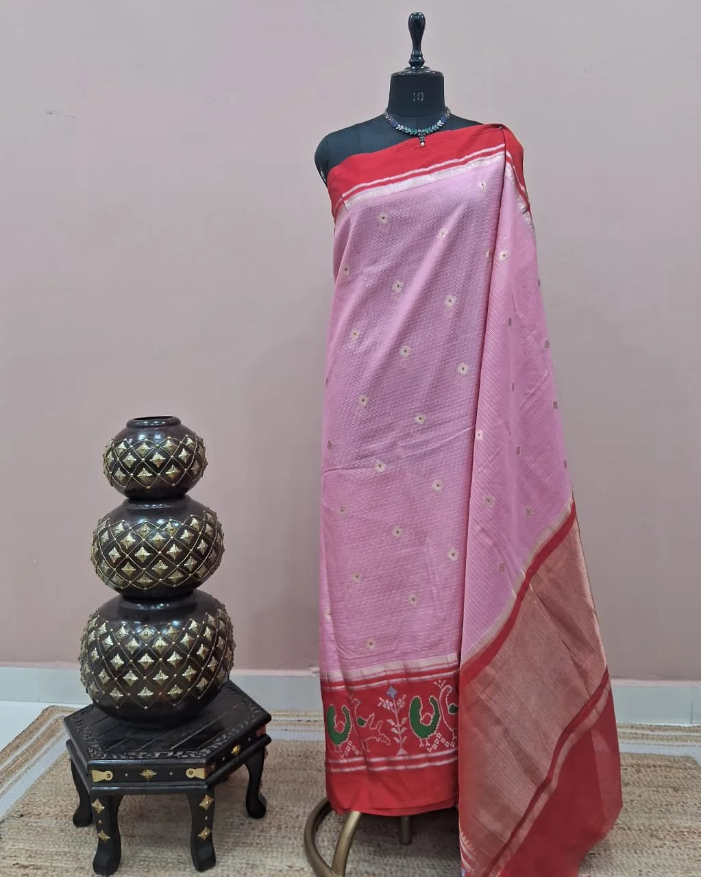 Baby Pink Silk Kota Saree