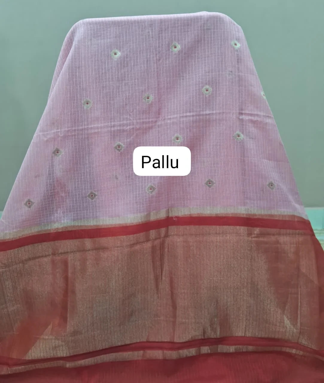 Baby Pink Silk Kota Saree Pallu