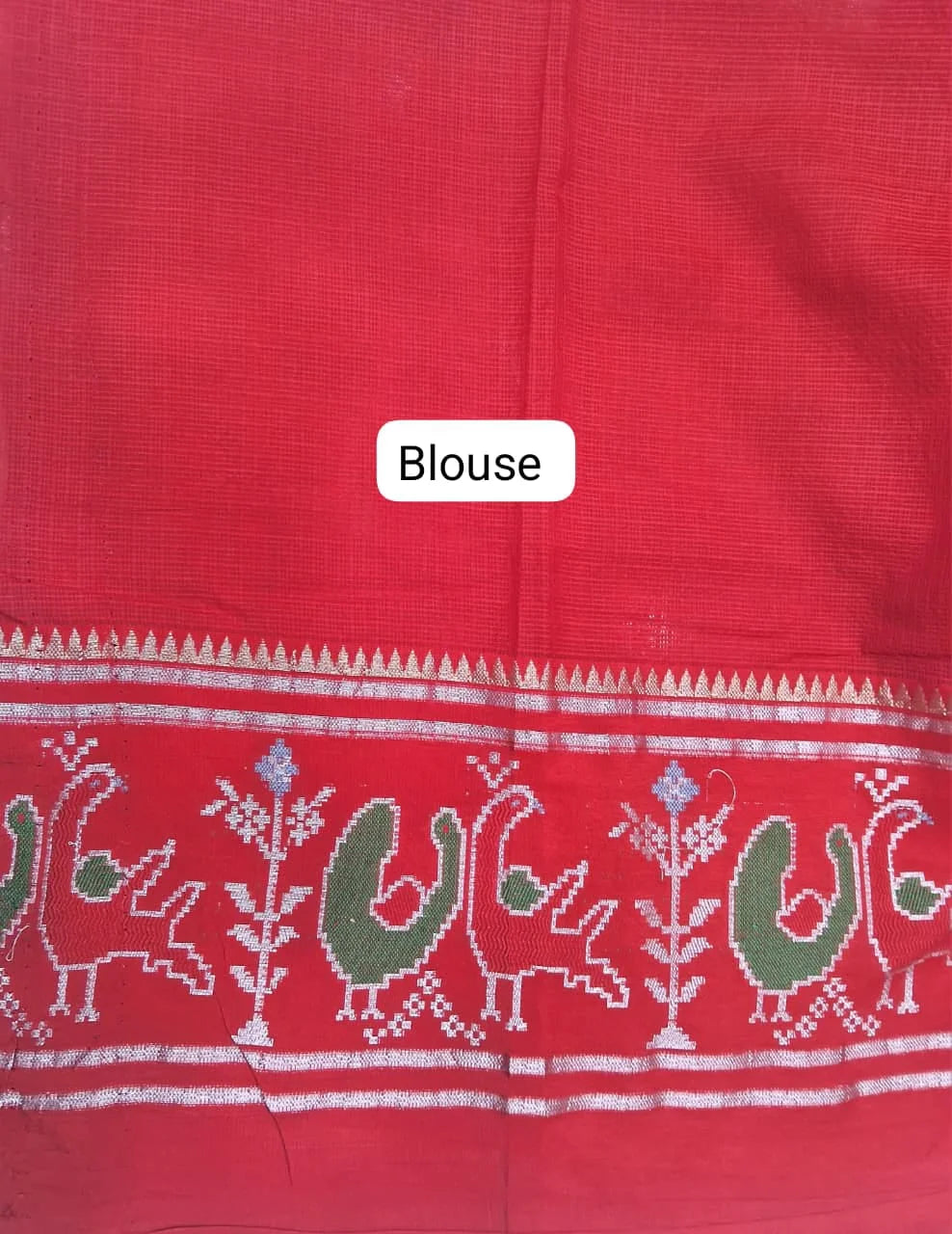 Baby Pink Silk Kota Saree Blouse