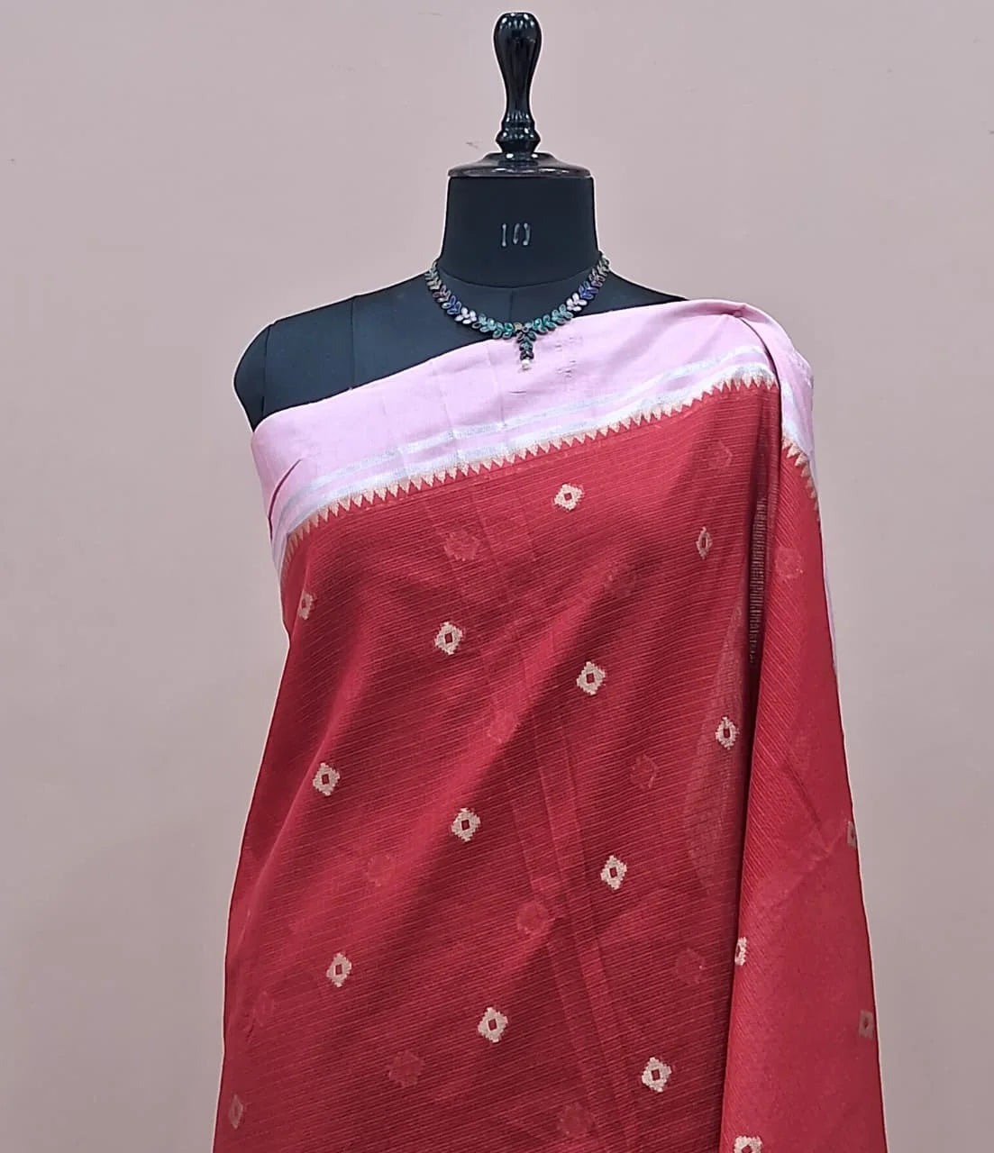 Tomato Red Silk Kota Saree 1