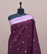 Dark Wine Silk Kota Saree 1