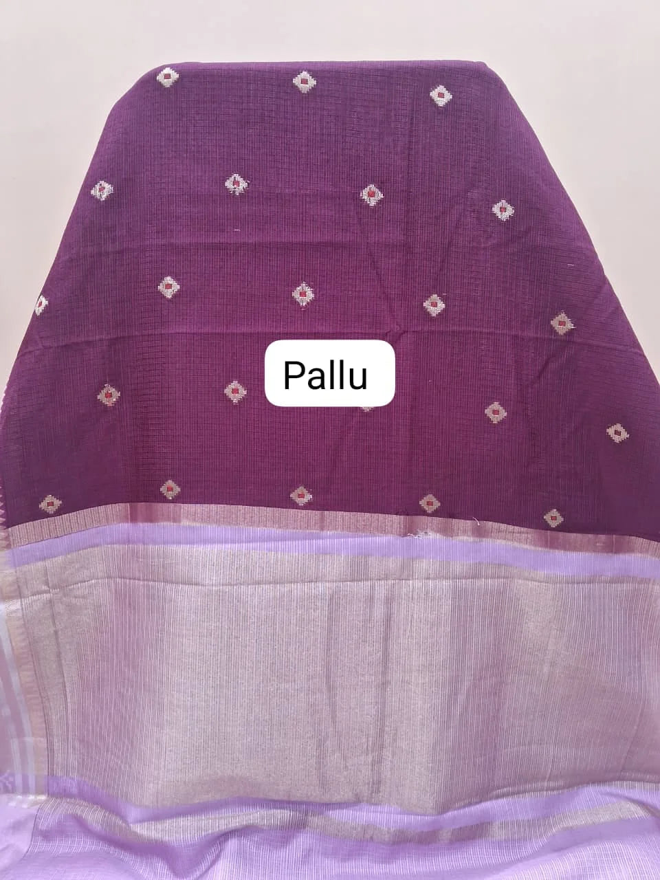 Dark Wine Silk Kota Saree pallu
