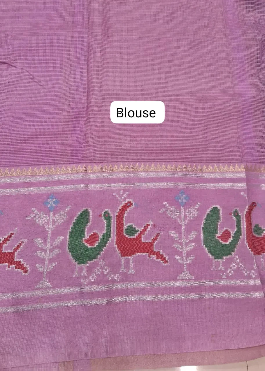 Dark Wine Silk Kota Saree Blouse