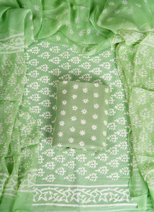 Sea Spray Green with White flower printed cotton top